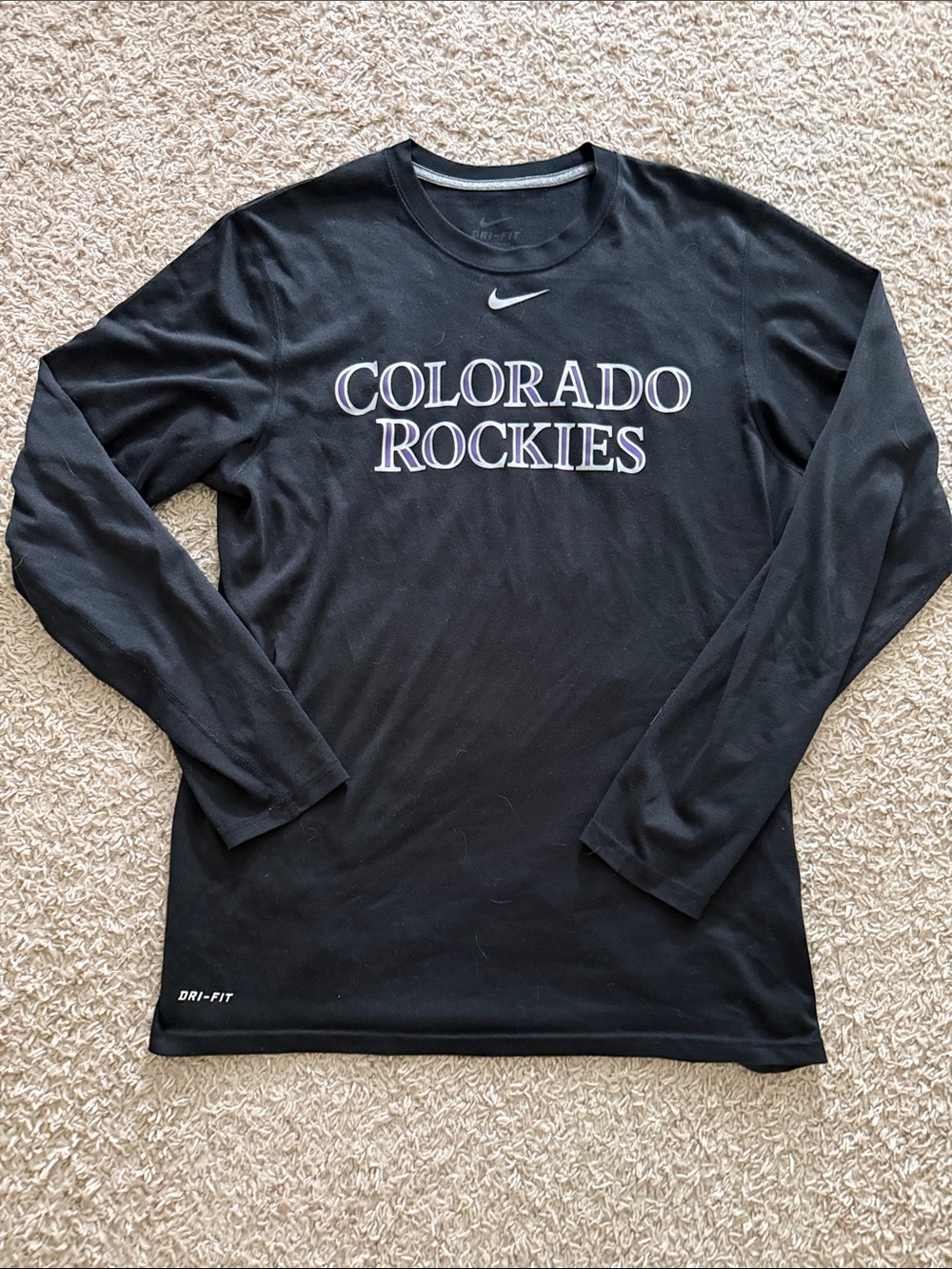 Nike Black Colorado Rockies Long Sleeve Performance Top